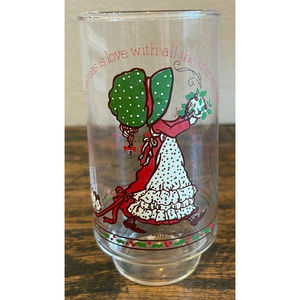 Vintage 1977 Coca-Cola / Holly Hobbie Christmas Drinking Glass